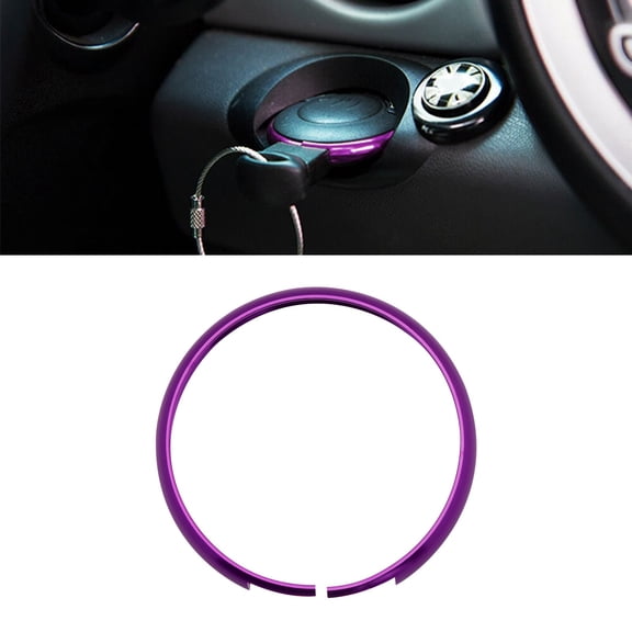 Xotic Tech Purple Aluminum Alloy Remote Control Key Cover Ring Rim Surrounding Compatible with Mini Cooper JCW R55 R56 R57 R58 R59 R60 R61