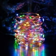 thumbnail image 4 of 33FT SOWAZ 100 LED Solar Powered Copper Wire String Lights Outdoor, Waterproof, 2 Modes Fairy Lights for Garden, Patio, Party, Yard, Christmas (Multicolor), 2 Pack, 4 of 9