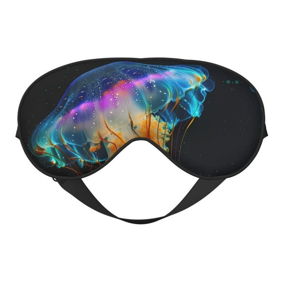 Eye Sleep Mask for Women Men - Rainbow Luminescent Jellyfish Adjustable Soft Buckle Travel Eye Masks for Sleep Mask Blackout, Sleeping Mask for Women Men, Funny Blindfolds for Party Games