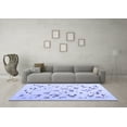 thumbnail image 3 of Ahgly Company Indoor Round Solid Blue Modern Area Rugs, 3' Round, 3 of 4