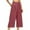 Red, variant on ZQUUVOU Womens Capri Pants Loose High Waisted Wide Leg Pants Drawstring Casual Side Pockets Beige