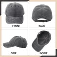 thumbnail image 3 of Bocaoying 3 Pcs Washed Cotton Baseball Caps for Men Women, Breathable Retro Adjustable Dad Hats with Crown, Curved Brim Ball Caps for Running, Outdoor, Daily Casual Wear, Dark Light Grey/Beige, 3 of 8