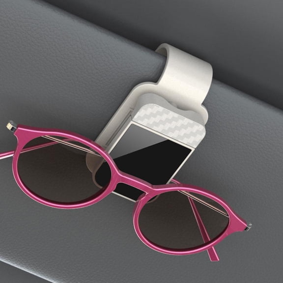 Car Sun Visor Glasses Clip, Press-to-Open Sunglasses Holder with Soft Sponge, Single-Hand Operation Eyeglass Mount
