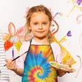 thumbnail image 2 of Colorful Rainbow Tie Dye Spiral Pattern Kids Aprons for Girls and Boys,Adjustable Neck Strap Toddler Aprons for Kids Cooking Baking, 2 of 6