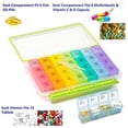 thumbnail image 3 of Damp-Proof Large 7 Day Pill Organizer- Moisture Free Dustproof Snap Lids for Travel Prescription & Medication Pill Box Holder with a Pill tweezer spatula from Zzteck, 3 of 8
