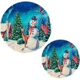 thumbnail image 7 of SKYSONIC Winter Snow Snowman Pot Holders Trivets, 2 Pcs Heat Resistant Trivets,American Flag Deer Cotton Thread Weave Mats for Hot Pads Pans Pot Bowl Teapot for Kitchen Decor, 7 of 7