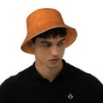 thumbnail image 4 of Kll Orange Glitter Bucket Hat for Women Men Packable Travel Beach Sun Hat Outdoor Rave Accessories Reflective Fisherman Cap, 4 of 6