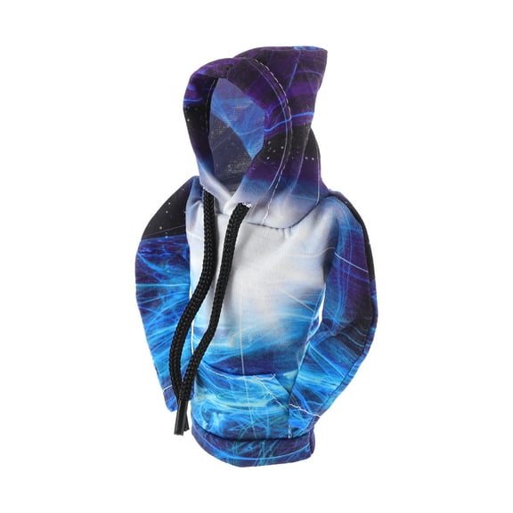 Unique Bargains Gear Shift Knob Cover Stick Shifting Handle Protector 17x16cm/6.69"x6.3" Blue White Polyester 1 Pc Hoodie Style Automotive Manual Universal