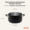 thumbnail image 5 of Meyer Accent Series Stainless Steel Stockpot, 6.5-Quart, Matte Black, 5 of 11