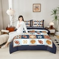 thumbnail image 4 of Castle Fairy Teens Sport Baseball Football Basketball 3 Pieces Queen Comforter Set,Ball Gamer Ultra Soft Bedding Sets,Geometric Plaid Bedding Comforter Set,Breathable Home Decor, 4 of 8