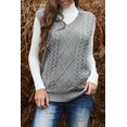 thumbnail image 4 of ABPHQTO Camiseta de tirantes gris sin mangas de punto de ochos para mujer, 4 of 5