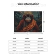thumbnail image 5 of Yiaed Banana Leaf Meditating Gorilla Print Blanket Throw Blanket Soft Cozy Flannel Blanket for Home Bed Sofa Couch Chair-50"x40", 5 of 6