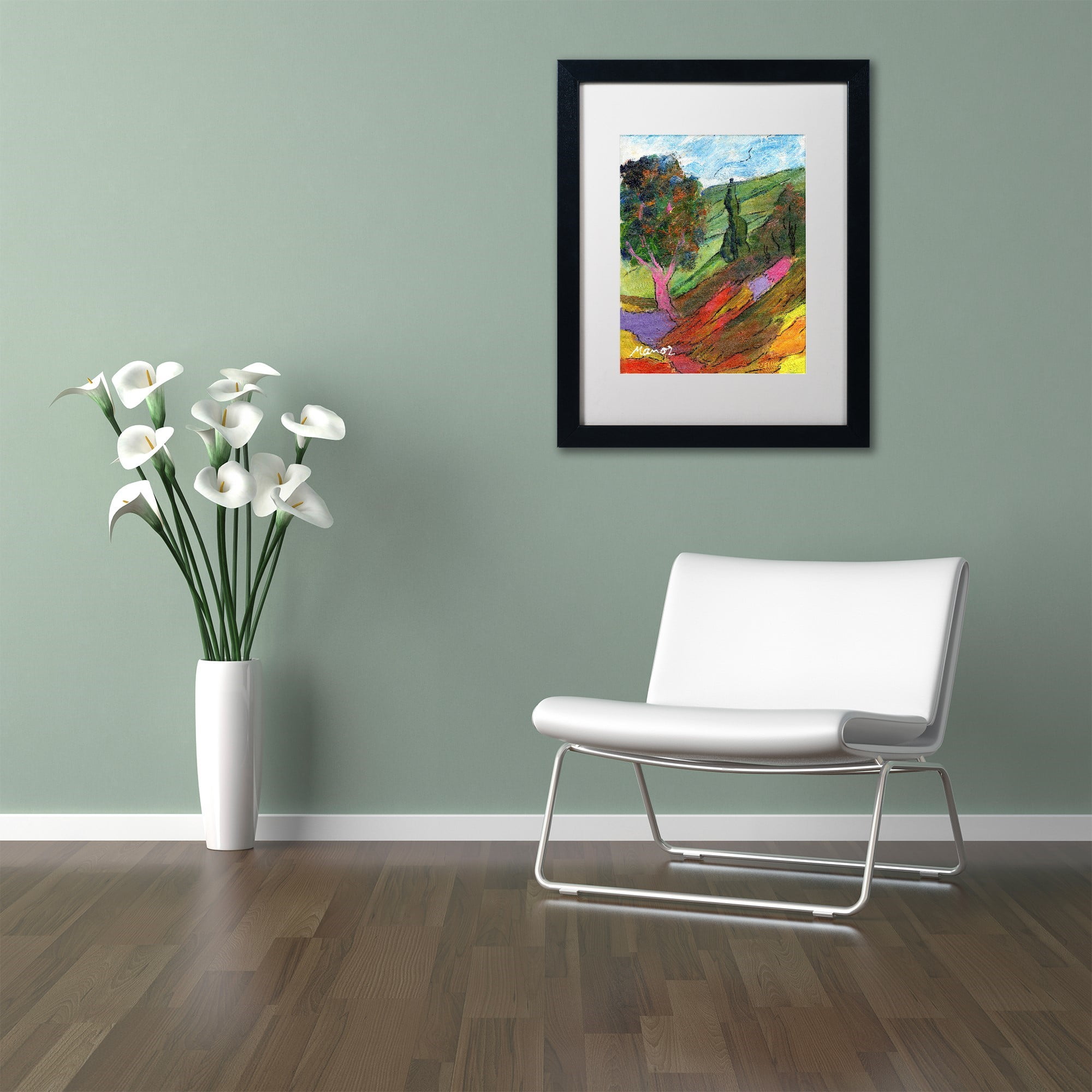 Trademark Fine Art "Untouched Hillside" Canvas Art by Manor Shadian White Matte, Black Frame
