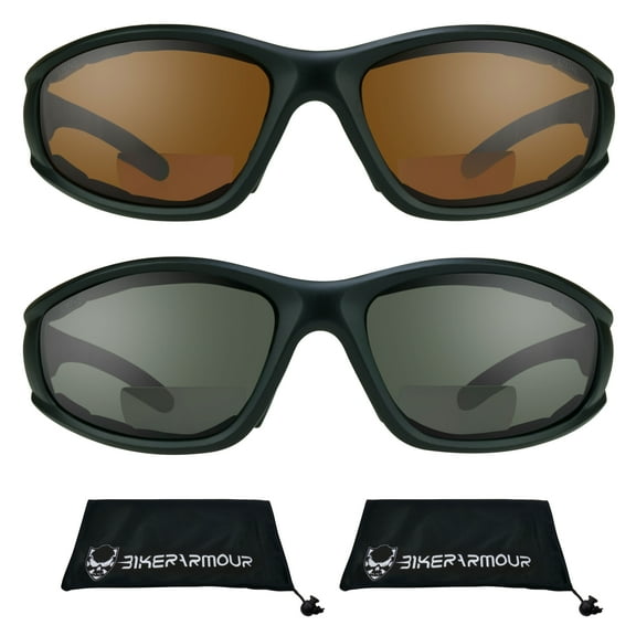 Bikershades BIFOCAL Motorcycle Safety Glass Z87 Gray Blue Block Sport Men Women