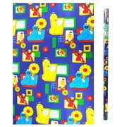 Sesame Street Characters Dark Blue Giftwrap