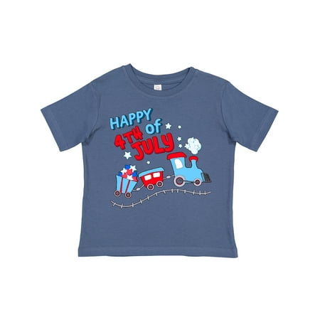 

Inktastic Happy Fourth of July Train Gift Toddler Boy or Toddler Girl T-Shirt