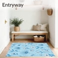 thumbnail image 3 of ODIKA 2'x3' Machine Washable Non-Slip Area Rug, Whimsical Petals Nostalgic Jewel High Traffic Rug with Pad, Blue, 485067, 3 of 8