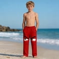 thumbnail image 6 of Qunyiney Pants for Boys Funny Graphic Wide Leg Pants Elastic Waist Relaxed Fit with Pockets Beach Pants Size 8, 6 of 9