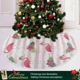 thumbnail image 6 of GZHJMY Flamingo Christmas Tree Skirt Home Decoration Large Round Christmas Tree Skirt for Holiday Party Home Christmas Day Ornaments, 35.4", 6 of 6
