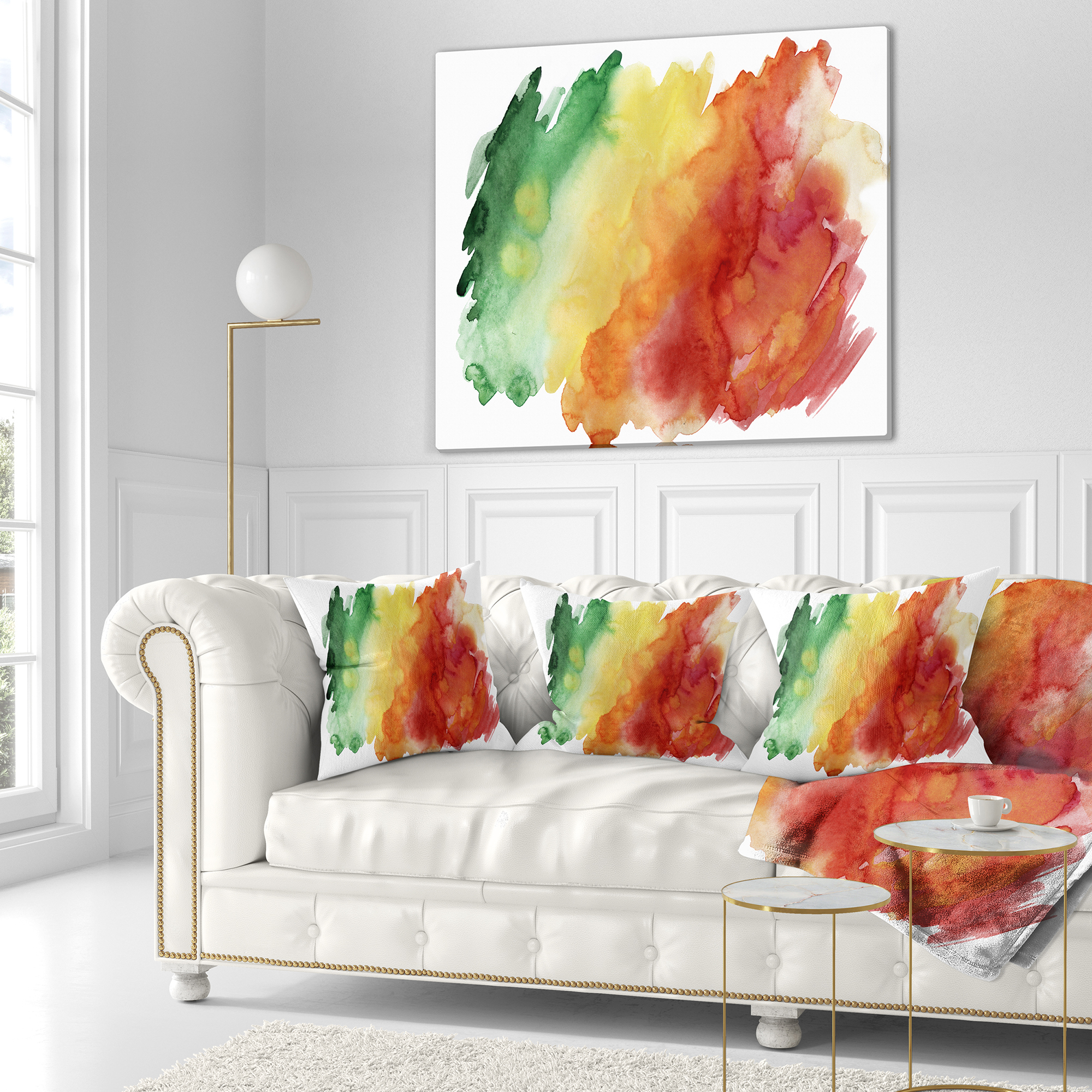 Designart Color Explosion - Abstract Throw Pillow - 16x16