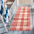 thumbnail image 2 of Safavieh Courtyard Benjamin Plaid Indoor/Outdoor Runner Rug, Red/Bone, 2'3" x 6'7", 2 of 14