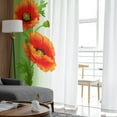 thumbnail image 5 of Poppy Flower Sheer Curtains for Living Room Bedroom Tulle Curtains Kitchen Window Treatments Panel Drapes, 5 of 7