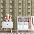 thumbnail image 3 of Peel and Stick Wallpaper Vintage Floral Geometric Olive Green Cream Tones Wall Mural 23.6in x 9.8ft Self Adhesive Removable Wall Paper Renter Friendly Wallpaper for Bedroom Studio Lake House, 3 of 8