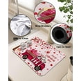 thumbnail image 5 of Red Valentine''s Truck Dish Drying Mat for Kitchen Counter, Super Absorbent Quick Dry Coffee Bar Mat Pad Thin Diatomaceous Sink Mat Non Slip Dish Drainer Mat 16x18 Branches Leaves Heart Romantic Love, 5 of 6