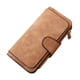 thumbnail image 1 of Monedero para mujer, billetera larga con 3 pliegues, tarjetero con cremallera, monedero de piel sintética, bolso de mano, marrón seitruly AP000899-05, 1 of 7