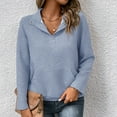 thumbnail image 4 of Lenago Women's Sweatshirt with Long Sleeves Low V-neck Solid Color Shirts for Ladies Tummy Control Close Fitting Pullover Hoodies Daily Comfortabel Essentials, 4 of 5