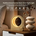 thumbnail image 2 of Sunrise Alarm Clocks for Bedrooms, Stepless Dimmable Moon Lamp Dual Alarm Clock with 12Levels Volume for Heavy Sleepers, 10 Natural Sounds with 30/60/90mins Timer, Gifts for Women, 2 of 5