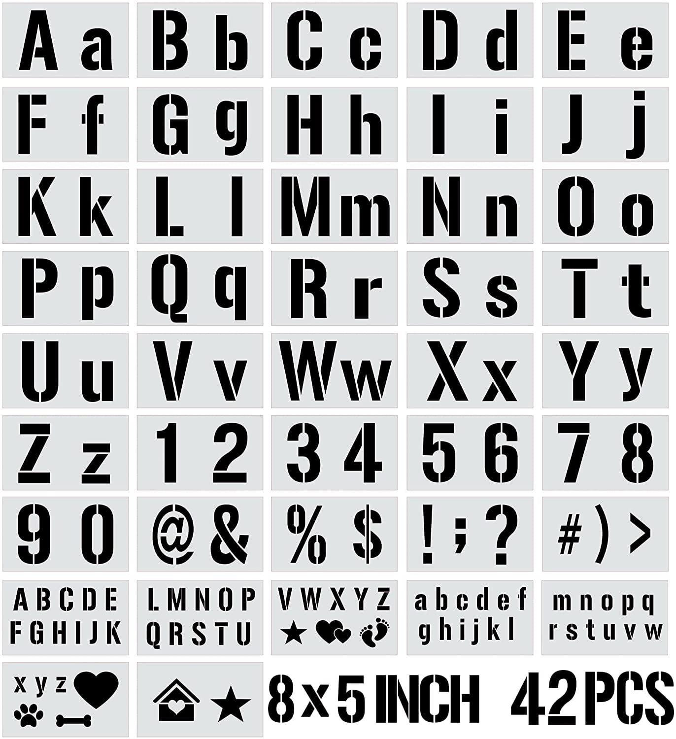 Letter Stencils for Painting on Wood 42 Pack Large Alphabet Stencil 