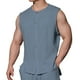 thumbnail image 1 of pstuiky Camisetas sin mangas para hombre, Cárdigan informal de moda para hombre, liso, cuello redondo, sin mangas, con botones Chaleco de hombre l, 1 of 5