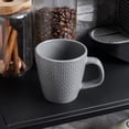 thumbnail image 3 of Stone Lain Olivia Stoneware Mug Replacement Set, Gray with Embossed Basket Weave, 3 of 6