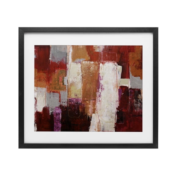 Deconstructed City Abstract Black Framed Print Under Glass, design by Design Fabrikken