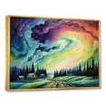 thumbnail image 2 of Designart "Minimalist Scenery Of The Northern Lights I" Northern Lights Floater Framed Canvas Prints, 2 of 5