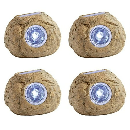 Sunrays Solar Powered Garden Rock Outdoor Accent Pathway Deck Patio Sunrays Solar Powered Garden Rock Outdoor Accent Pathway Deck Patio Led Spot Light Set Of