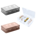 thumbnail image 1 of Caja organizadora de almacenamiento de pendientes, soporte de caja de almacenamiento de joyería, caja de almacenamiento transparente pequeña de plástico de doble capa, compartimento portátil, 1 of 5