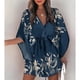 thumbnail image 1 of Summer Boho Mini Dress Women Flora Print Batwing Sleeve Lace-Up V Neck Loose Button Dresses Ladies Beach Party Dress VestidoS Gao Jinjia LED, 1 of 2