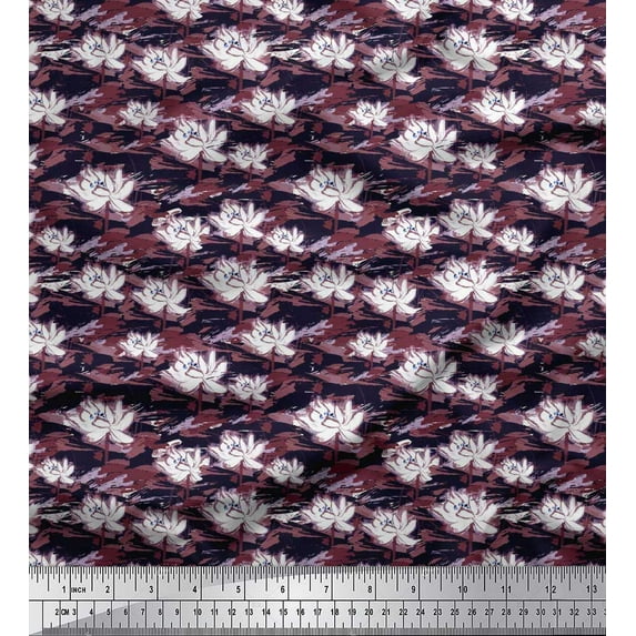 Soimoi Cotton Duck Fabric Floral Shirting Print Sewing Fabric Yard 42 Inch Wide