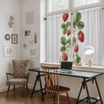 thumbnail image 5 of Strawberry Tier Curtains 54 Inch Length, Vintage Green Botanical Spring Floral Cafe Short Curtains for Bathroom Over Sink, Small Kitchen Curtain Light Filtering Tiered Drapes 2 Panels 27.5"Wx54"L, 5 of 8