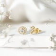 thumbnail image 4 of Rosec Jewels Lab Grown Diamond Swirl Earrings Studs with Screw Back - EF-VS Quality - Ready to Gift for Birthday, 10K Yellow Gold, 4 of 8