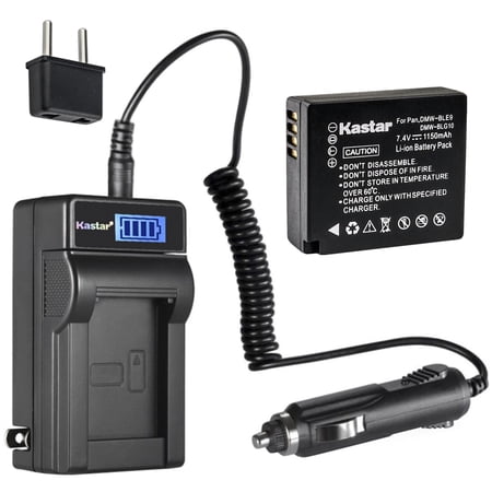 Kastar 1-Pack BP-DC15 Battery and LCD AC Charger Compatible with Leica BP-DC15 BPDC15 Battery  Leica BC-DC15 BCDC15 Charger  Leica D-Lux Type 109  Leica D-Lux 7  Leica C-Lux Digital Cameras