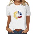 thumbnail image 1 of Tops Cortos para Mujeres Día de la Independencia Patriótica Impreso Cuello Redondo, Camiseta de Manga Corta Casual para la Primavera, Verano Y Fiesta, 1 of 4