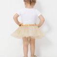 thumbnail image 4 of Shinycome Infant Baby Girls Ballet Dance Tutu Skirt 3 Layers Tulle Glitter Golden Sequins Fluffy Princess Mesh Pettiskirt Party Costume 0-8T, 4 of 20