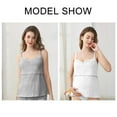 thumbnail image 4 of Xmarks Women's Ribbed Maternity Camisole Nursing Tank Top V-Neck Breastfeeding Shirt Double Layer Pregnancy Blouse, 4 of 9