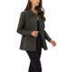thumbnail image 4 of Chaquetas utilitarias para mujeres INSPIRE CHIC con cintura ajustable, bolsillos con solapa, chaquetas con cremallera y botón en gris oscuro 3XL, 4 of 6