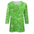 thumbnail image 5 of Women's Sequin 3/4 Sleeve Shirts,Womens 3/4 Sleeve Sparkly Shirts Casual Crewneck Spring Summer Shimmer Glitter Tops 2024 Trendy Ladies Going out Party Blouses, 5 of 5