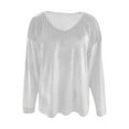 thumbnail image 4 of Gkeoshab Womens Tops Women's Loose Fit Velvet Top - Polyester Velour Pullover for Casual & Dressy Wear White XXL, 4 of 8