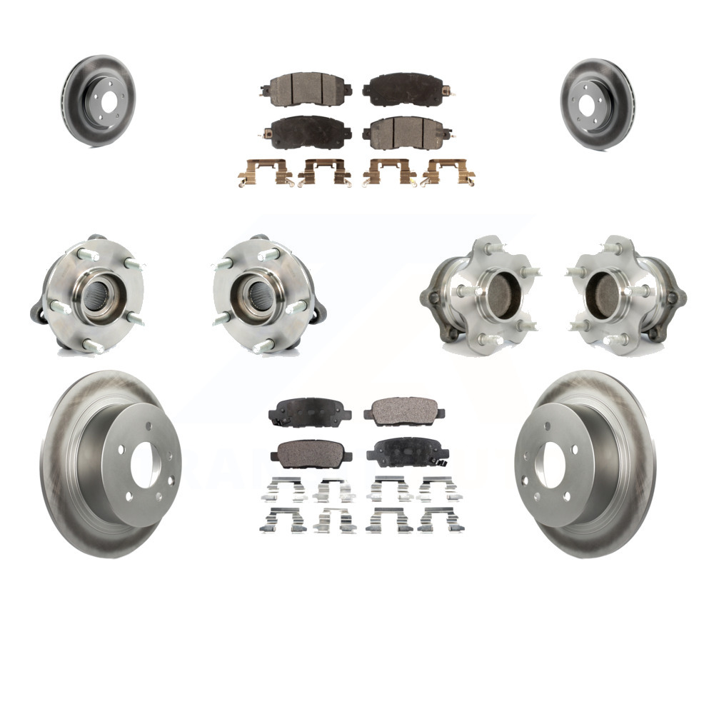 Front Rear Hub Bearings Assembly Coated Disc Brake Rotors And Ceramic